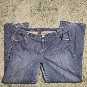 Mossimo Premium Denim Bootcut Jeans Women Size 20W Plus‎ Medium Wash Frayed Hem